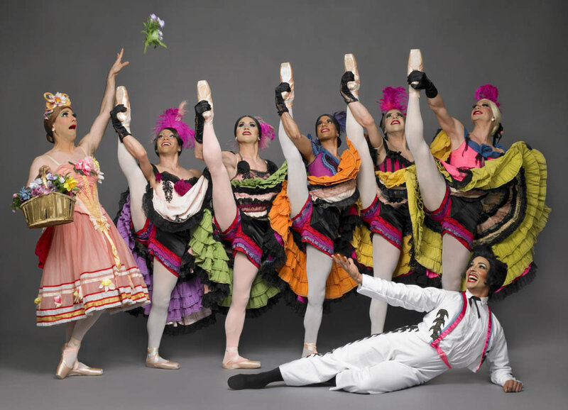 Ballet dancers in colorful costumes