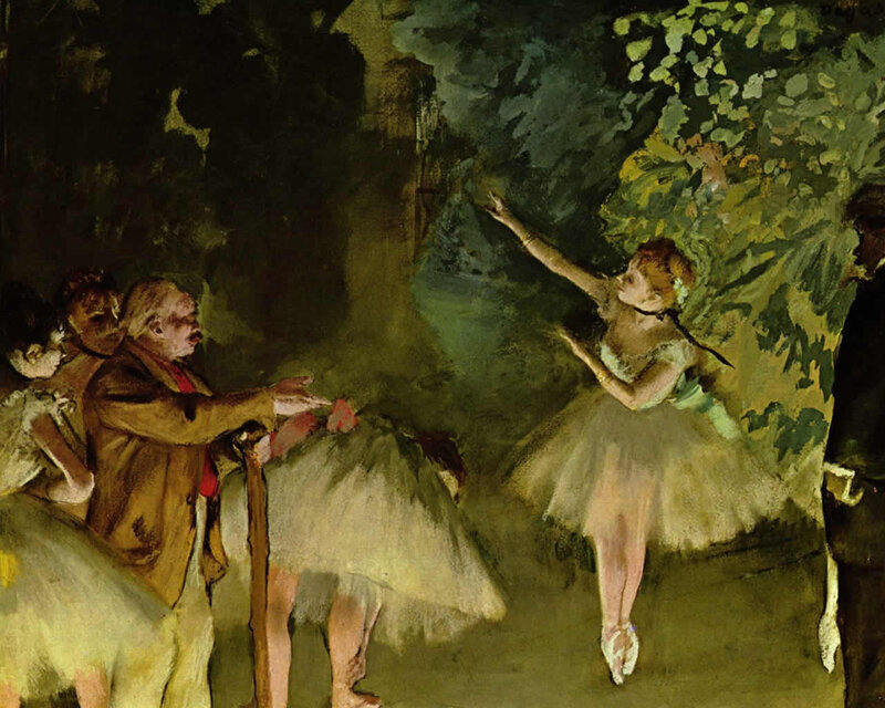 Ballet Dancers in Forest — Green, Dramatic