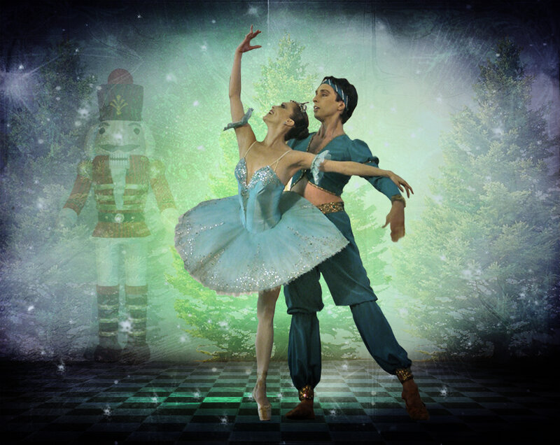 Ballet Dancers in Forest — Green