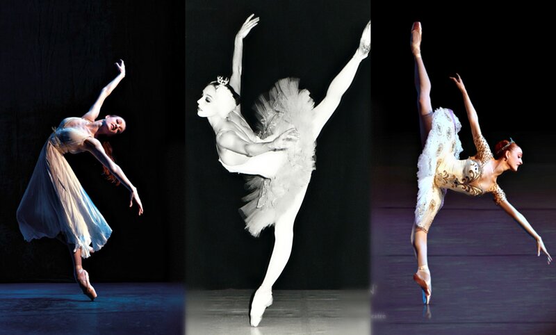 Ballet Dancers in Performance — Black