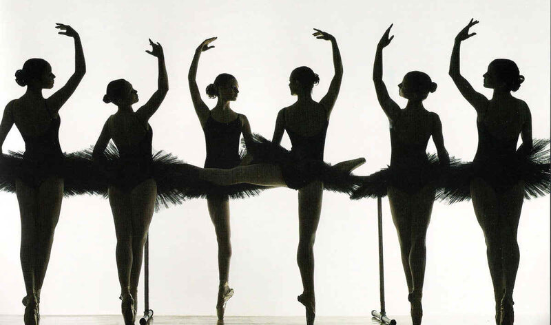 ballet dancers in silhouette
