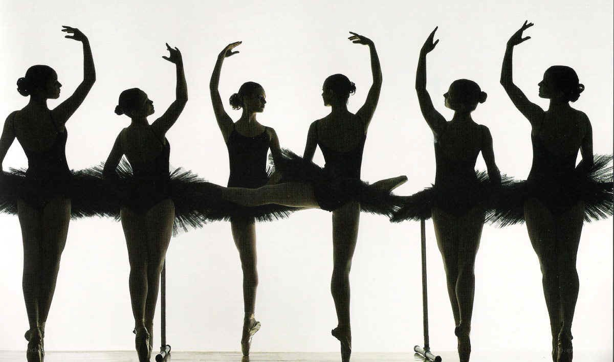 ballet dancers in silhouette