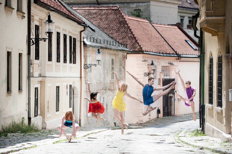 Ballet Dancers in Street