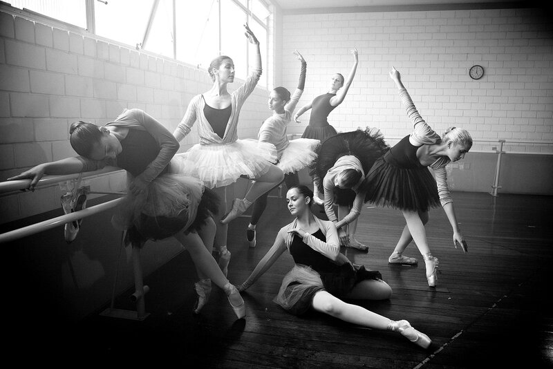 Ballet Dancers in Studio — Black, Focused