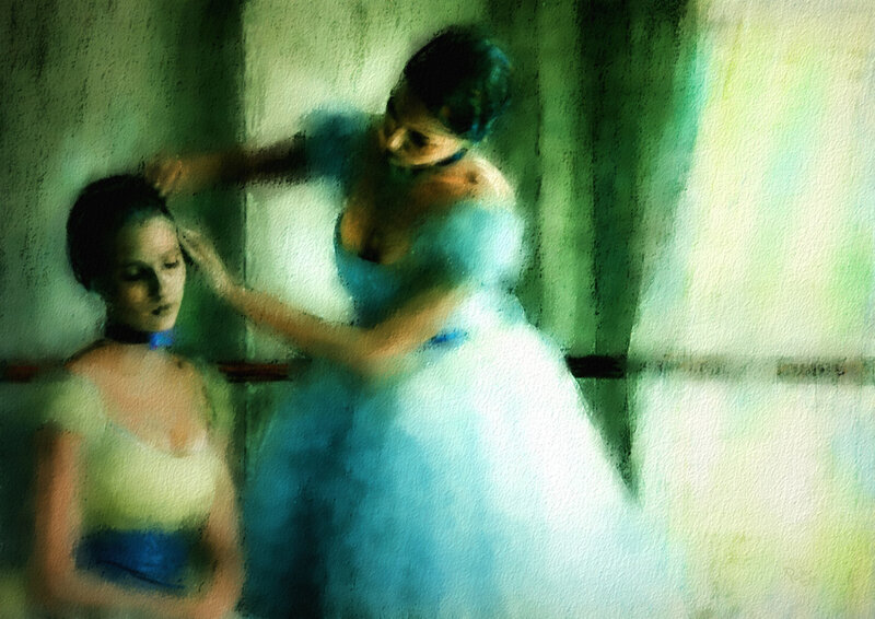 Ballet Dancers in Studio — Green