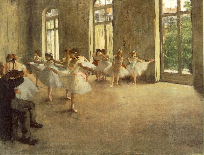 Ballet Dancers in Studio — White, Calm, Afternoon, Painting