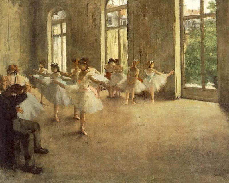 Ballet Dancers in Studio — White, Calm