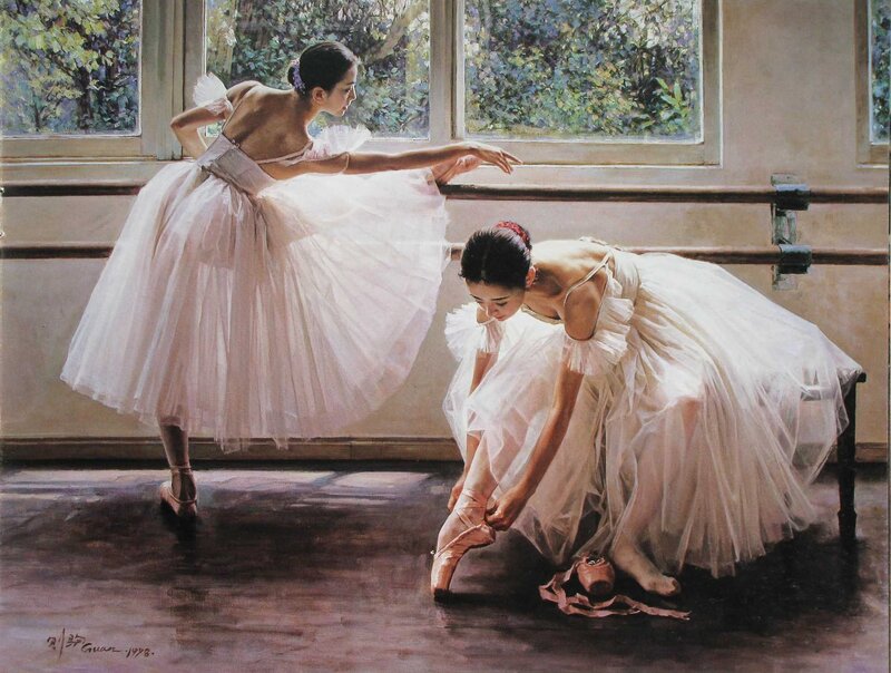Ballet Dancers in Studio — White, Serene, Afternoon