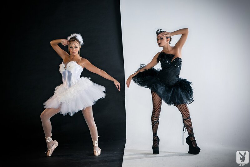 ballet dancers in white and black