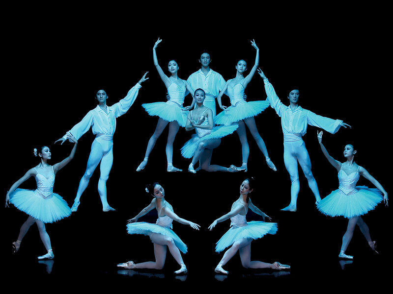 Ballet dancers in white costumes