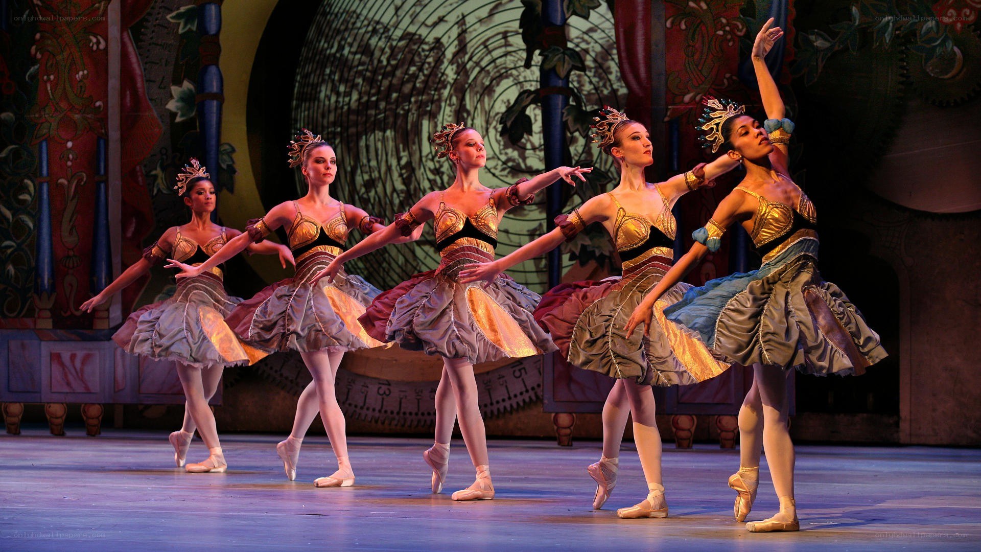 Ballet dancers on stage