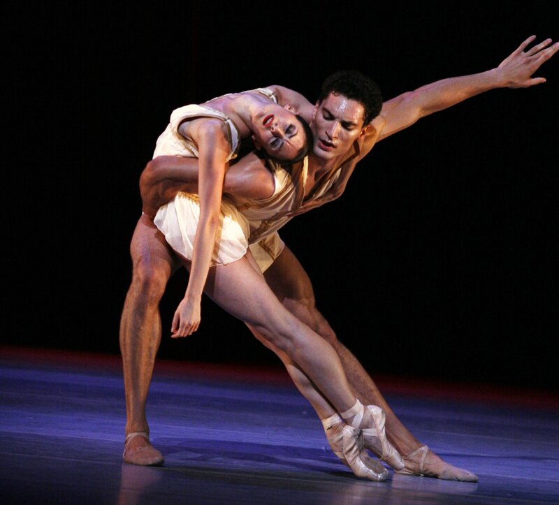 Ballet Dancers on Stage — Black, Dramatic, Night, Photograph, Costumes