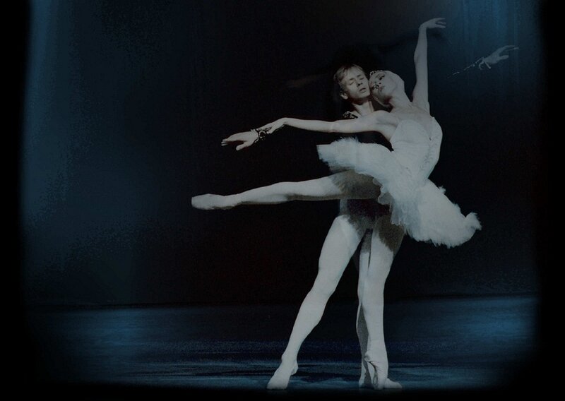 Ballet Dancers on Stage — Black, Dramatic, Night