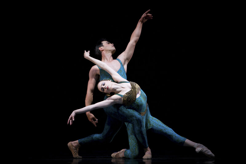 Ballet Dancers on Stage — Blue