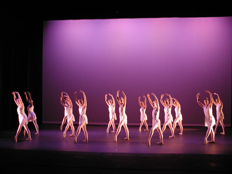 Ballet Dancers on Stage — Purple