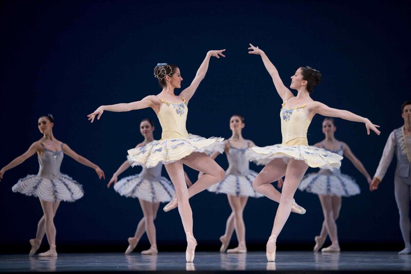 Ballet dancers on stage