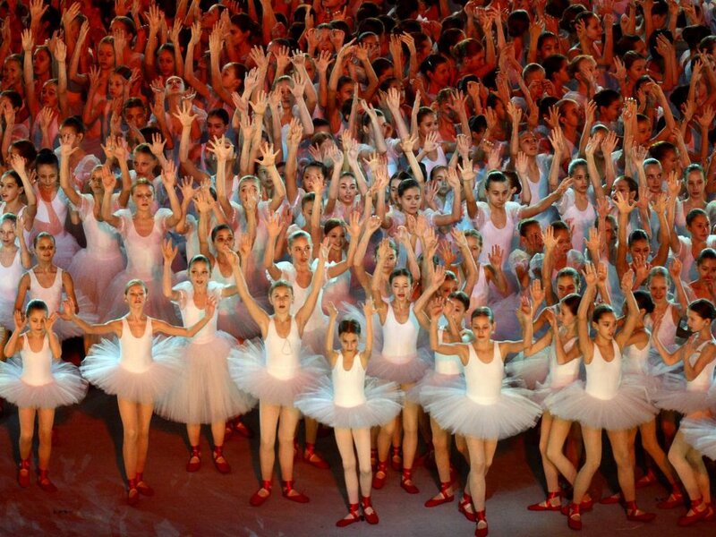 Ballet Dancers on Stage — White, Formal