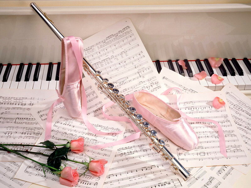 Ballet Shoes and Flute — Pink