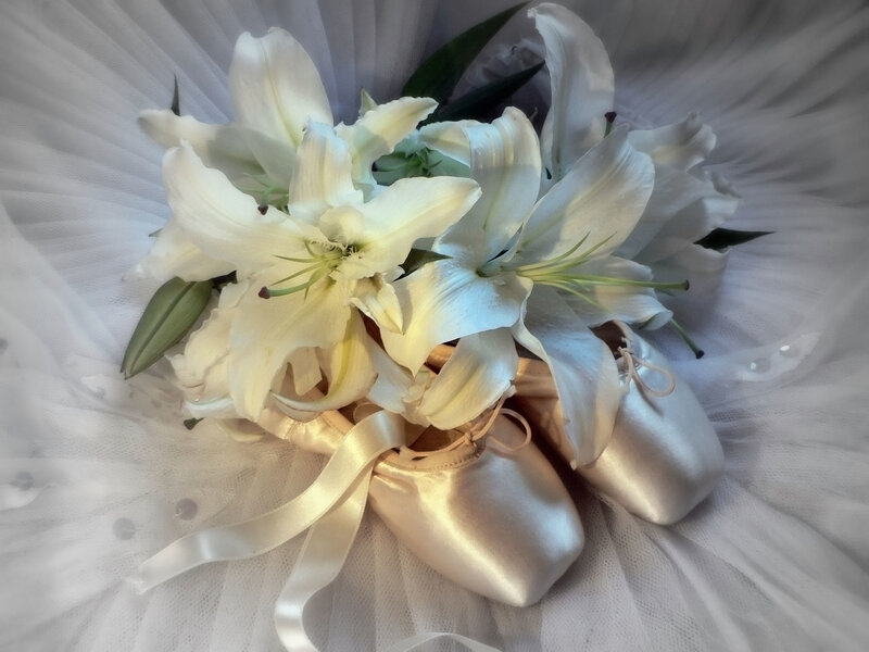 Ballet Shoes with Lilies