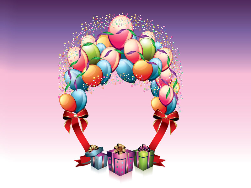Balloon Arch with Gifts