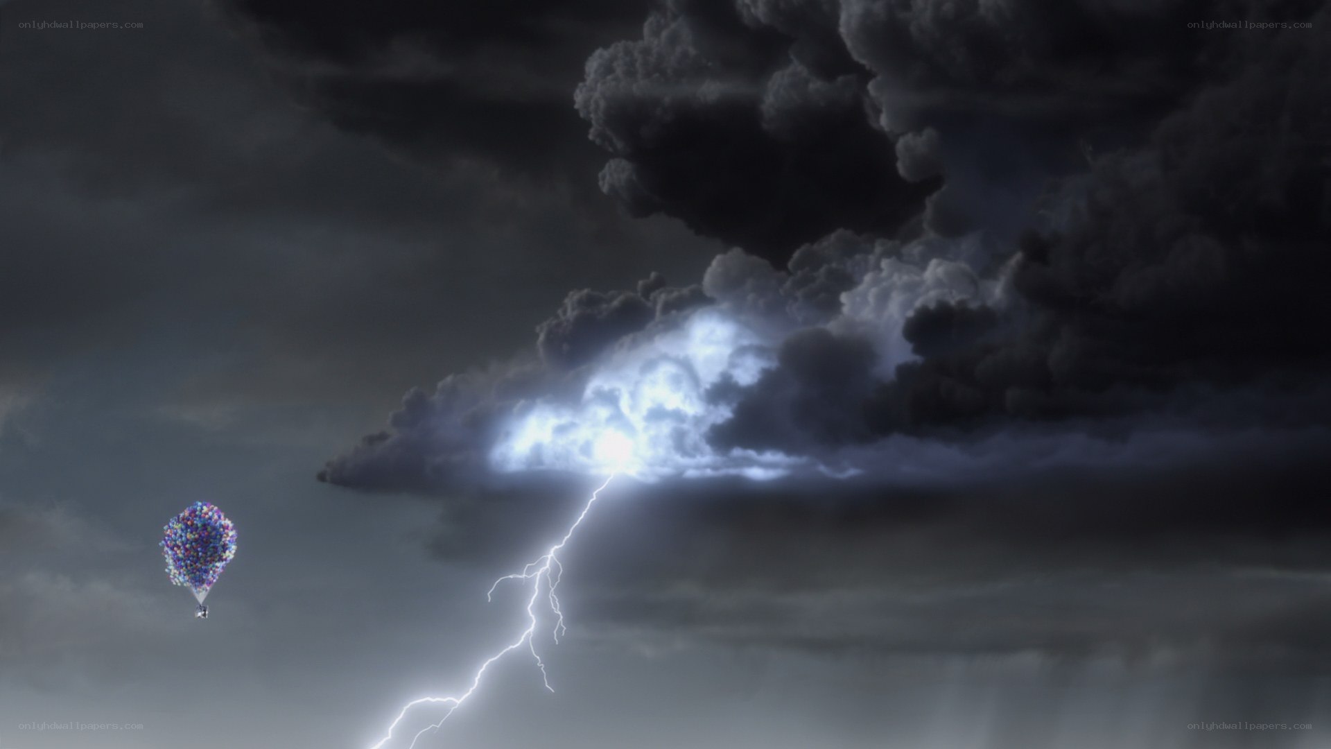 Balloon flight in storm