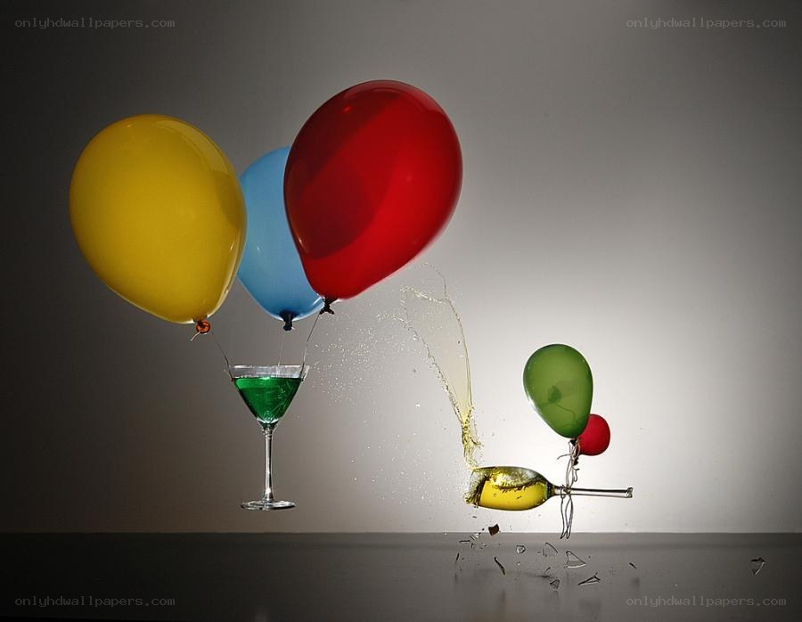 Balloons and shattered glass