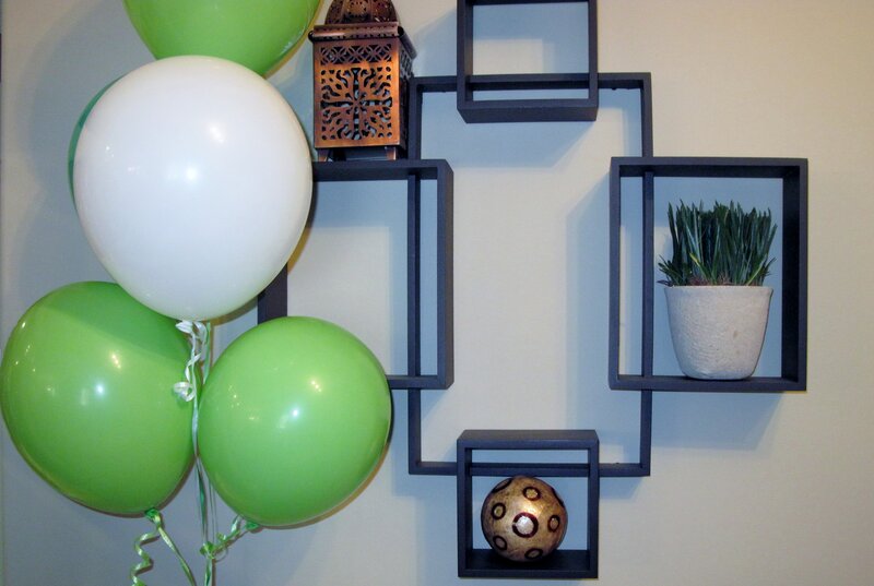 Balloons and Wall Shelves