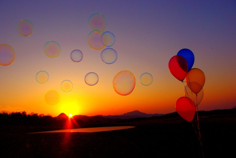 Balloons at Sunset