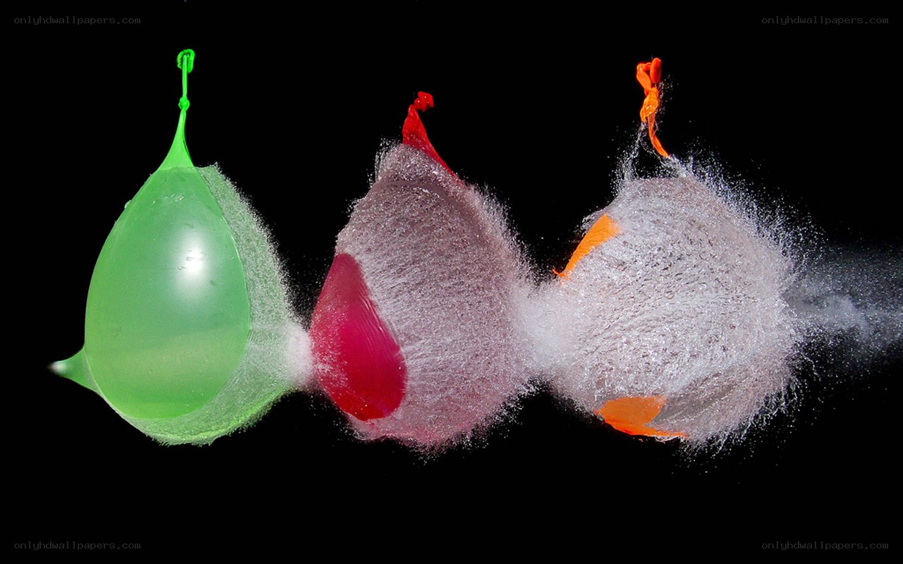 Balloons bursting in sequence