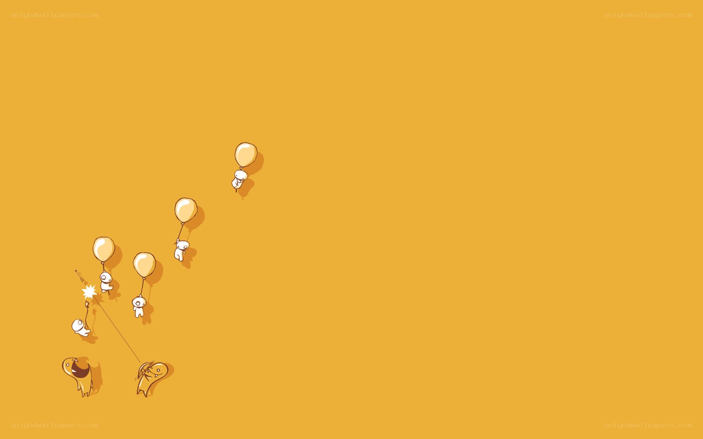 Balloons floating away