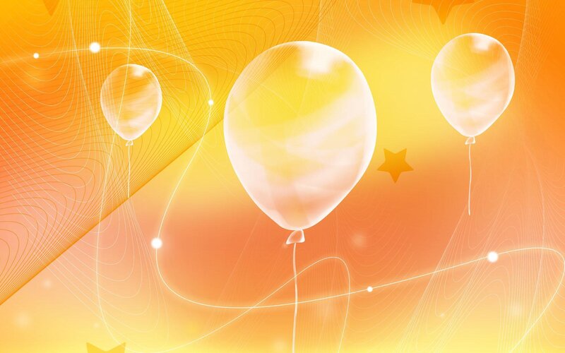 balloons on a golden background