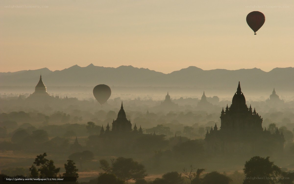 Balloons over ancient temples