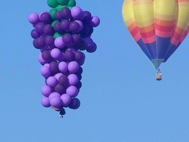 Balloons shaped like grapes