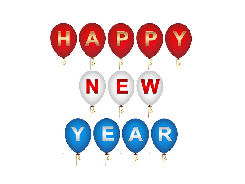 Balloons Spelling Happy New Year