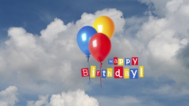 Balloons with Birthday Text