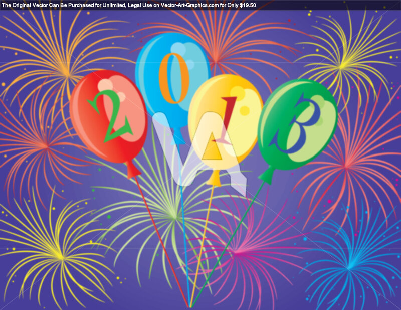 Balloons with Fireworks — Purple