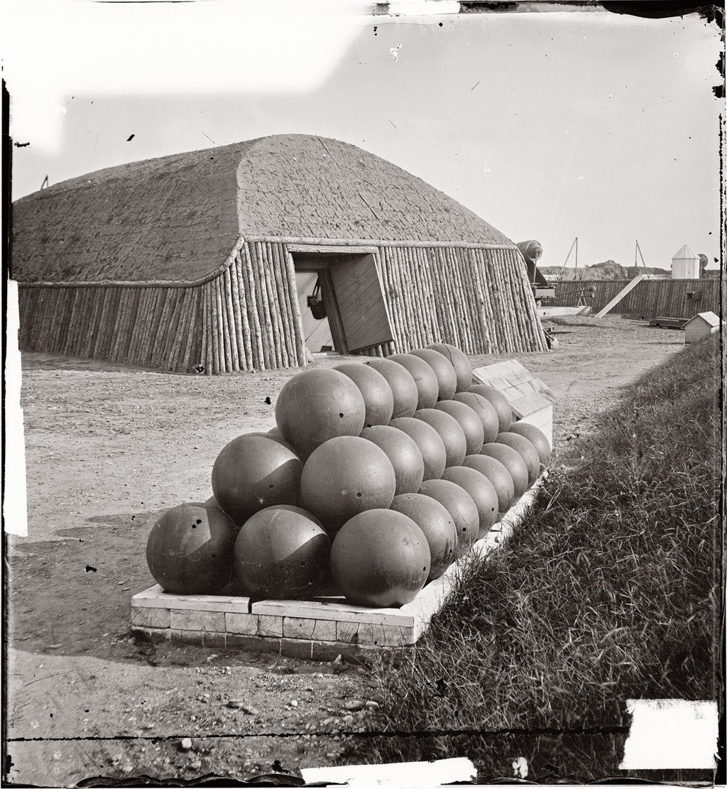 Balls and hut at fort