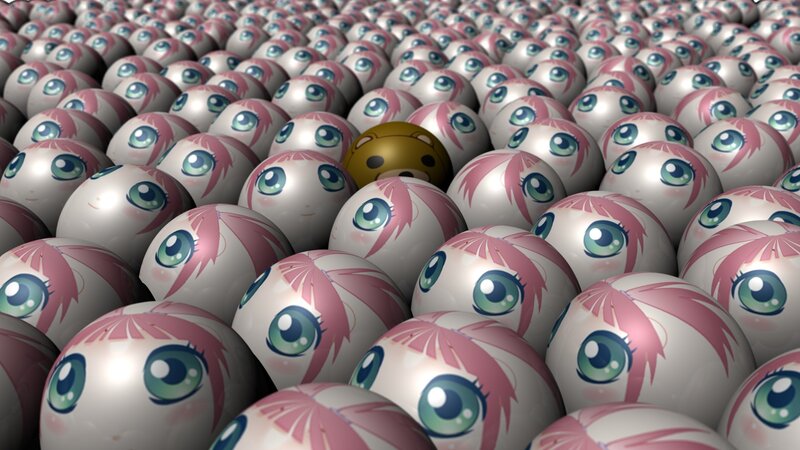 Balls with anime faces