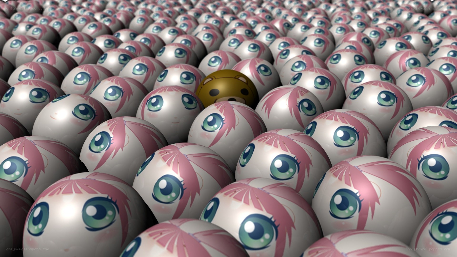 Balls with anime faces