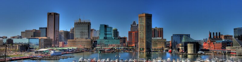 Baltimore skyline at harbor