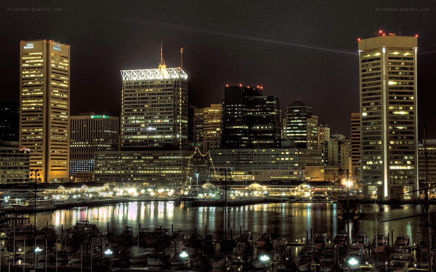 Baltimore skyline at night