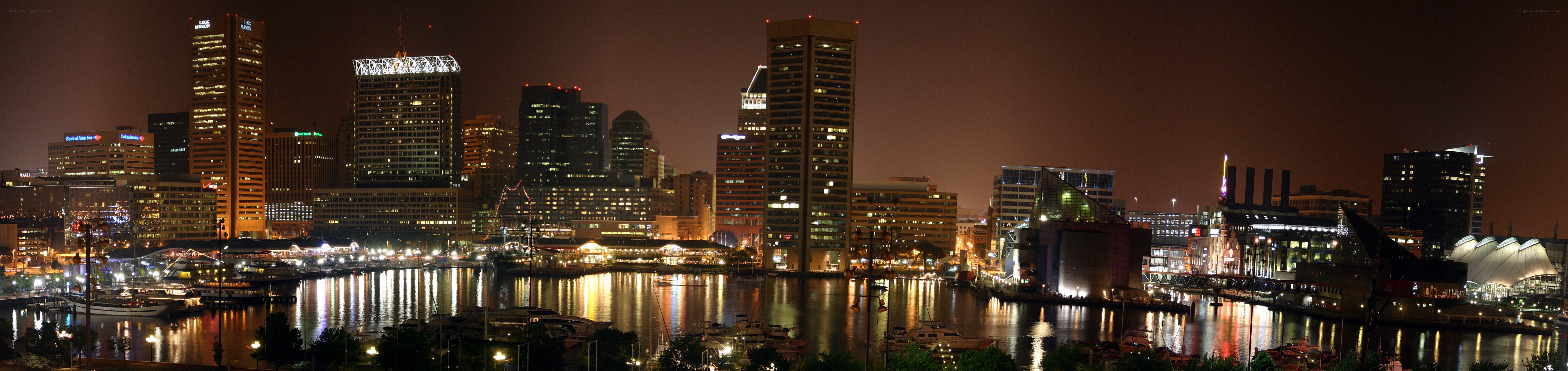 Baltimore skyline at night
