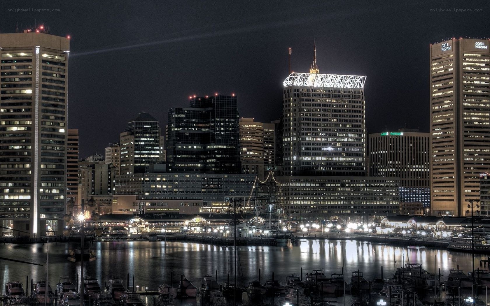 Baltimore skyline at night