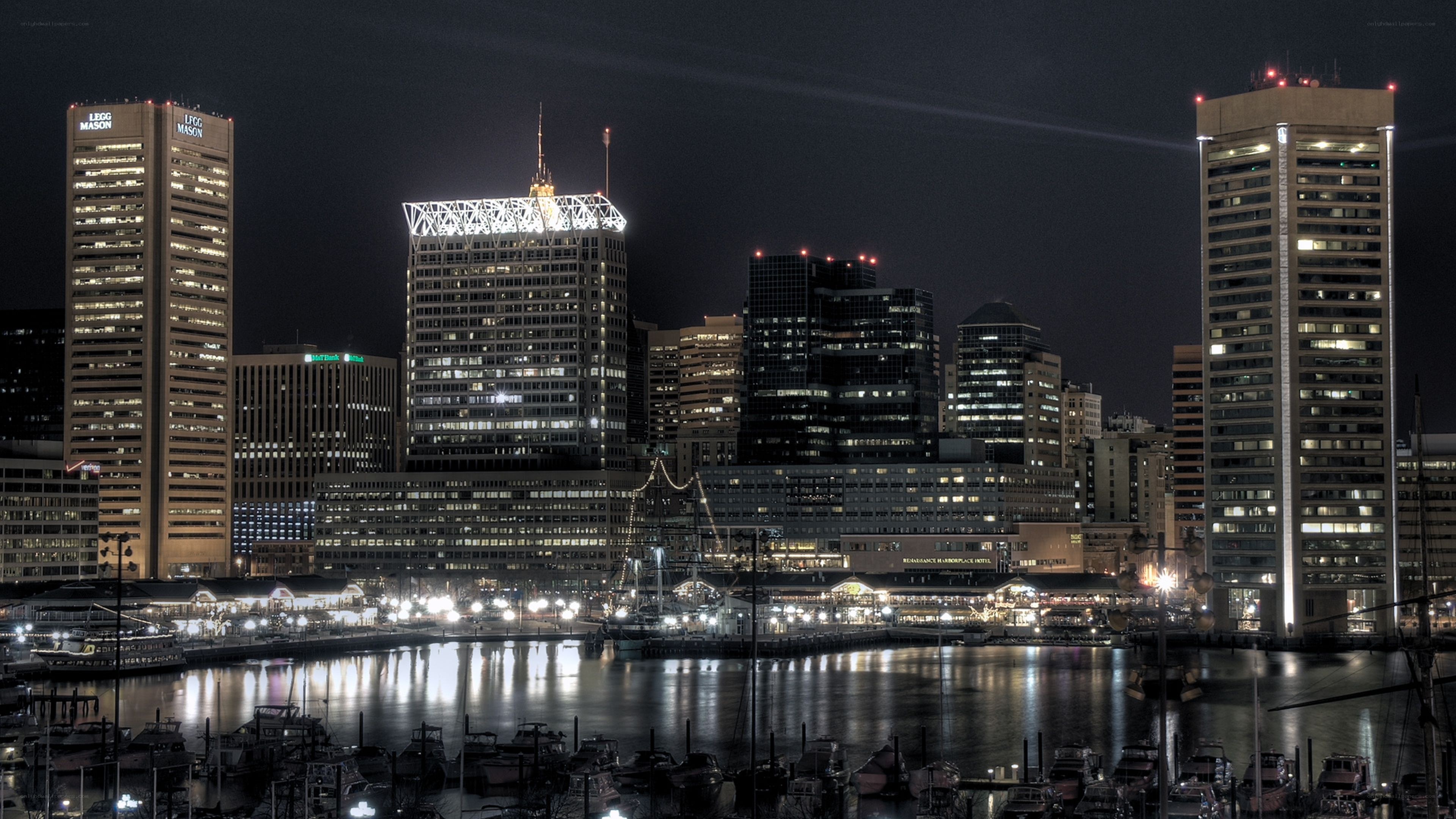Baltimore skyline at night
