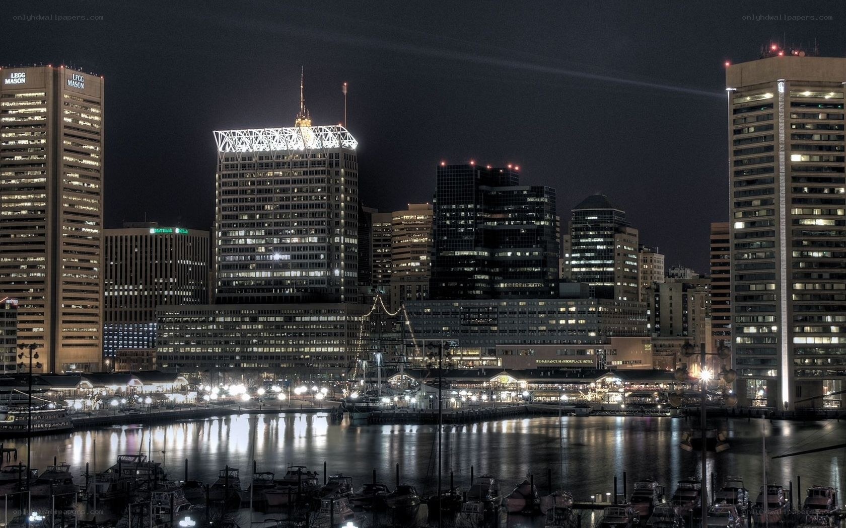 Baltimore skyline at night