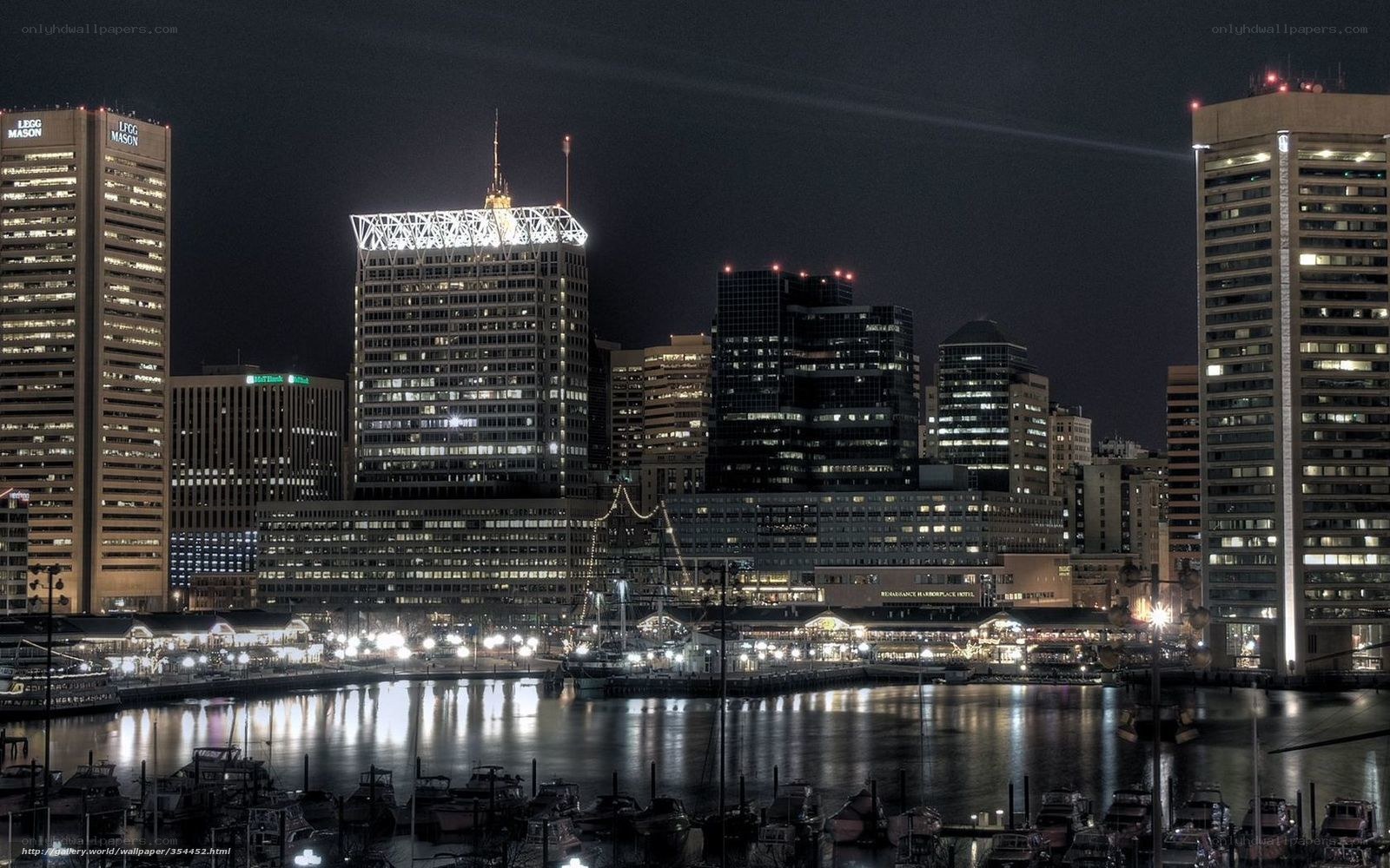 Baltimore skyline at night