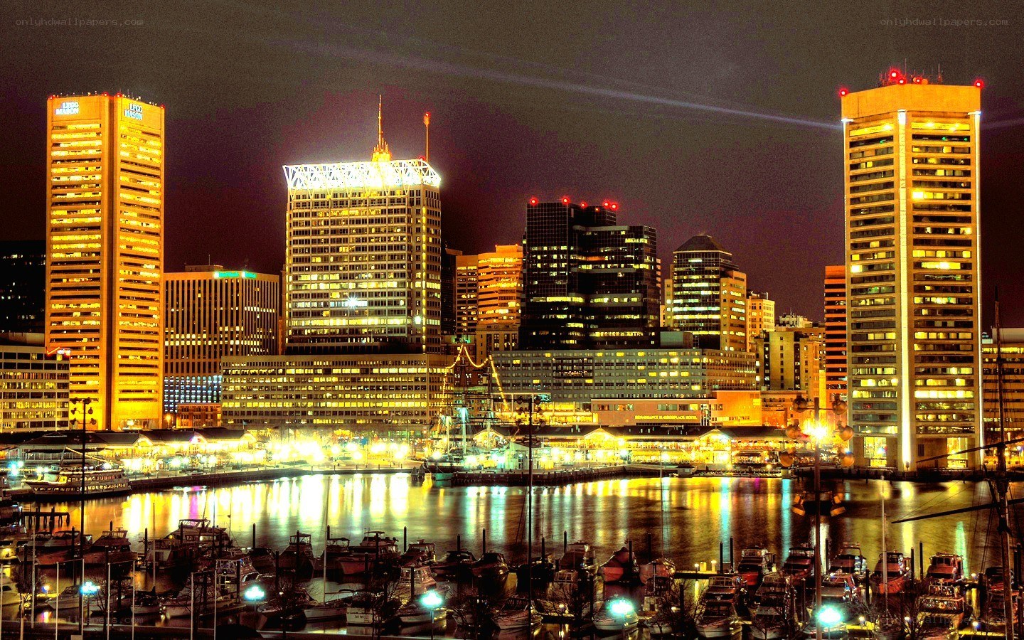 Baltimore skyline at night