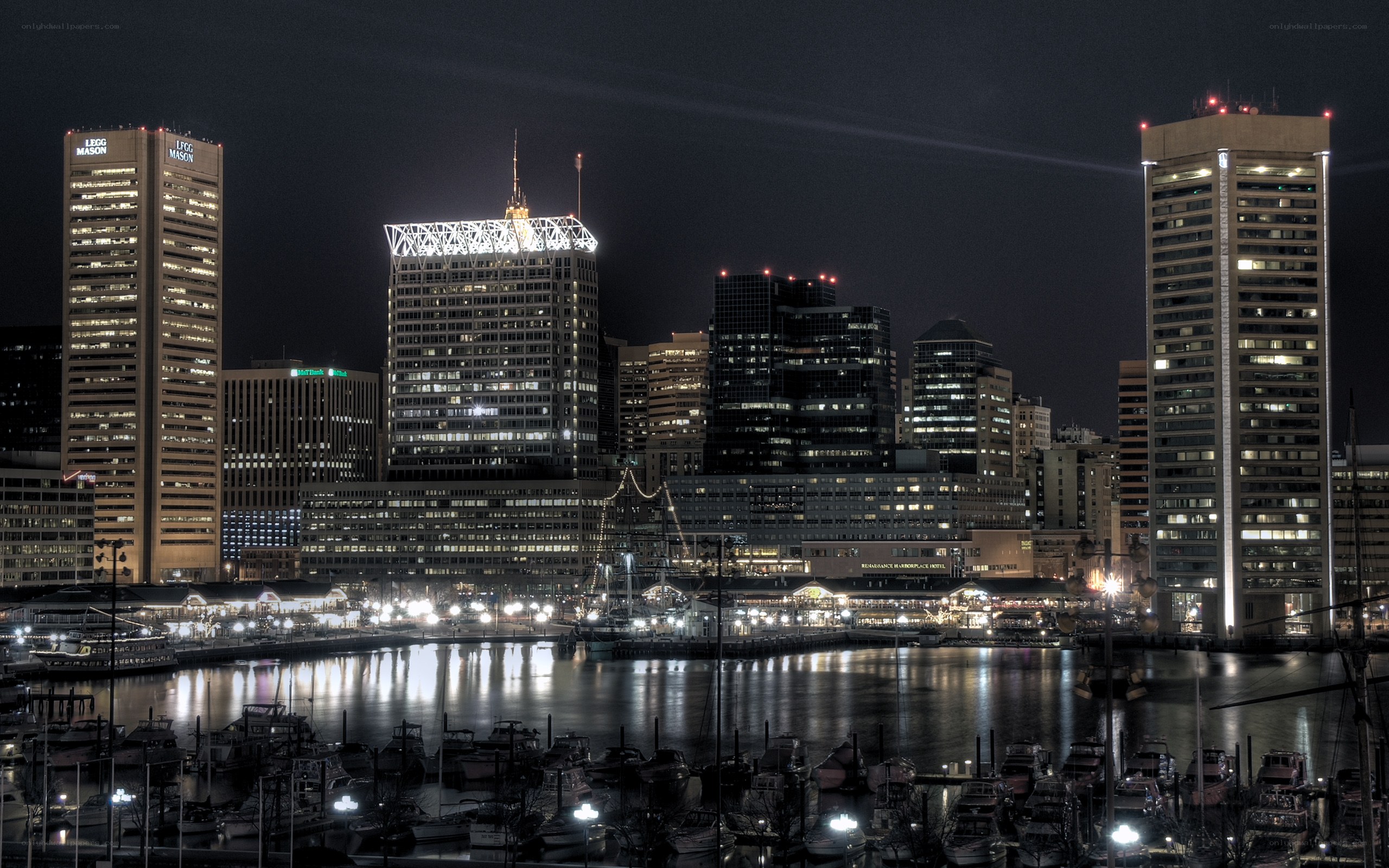 Baltimore skyline at night