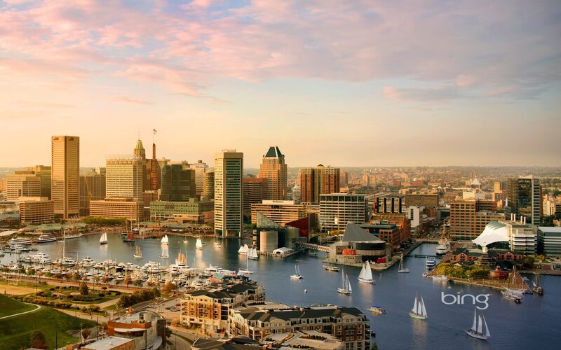 Baltimore Skyline — Blue, Serene, Sunset