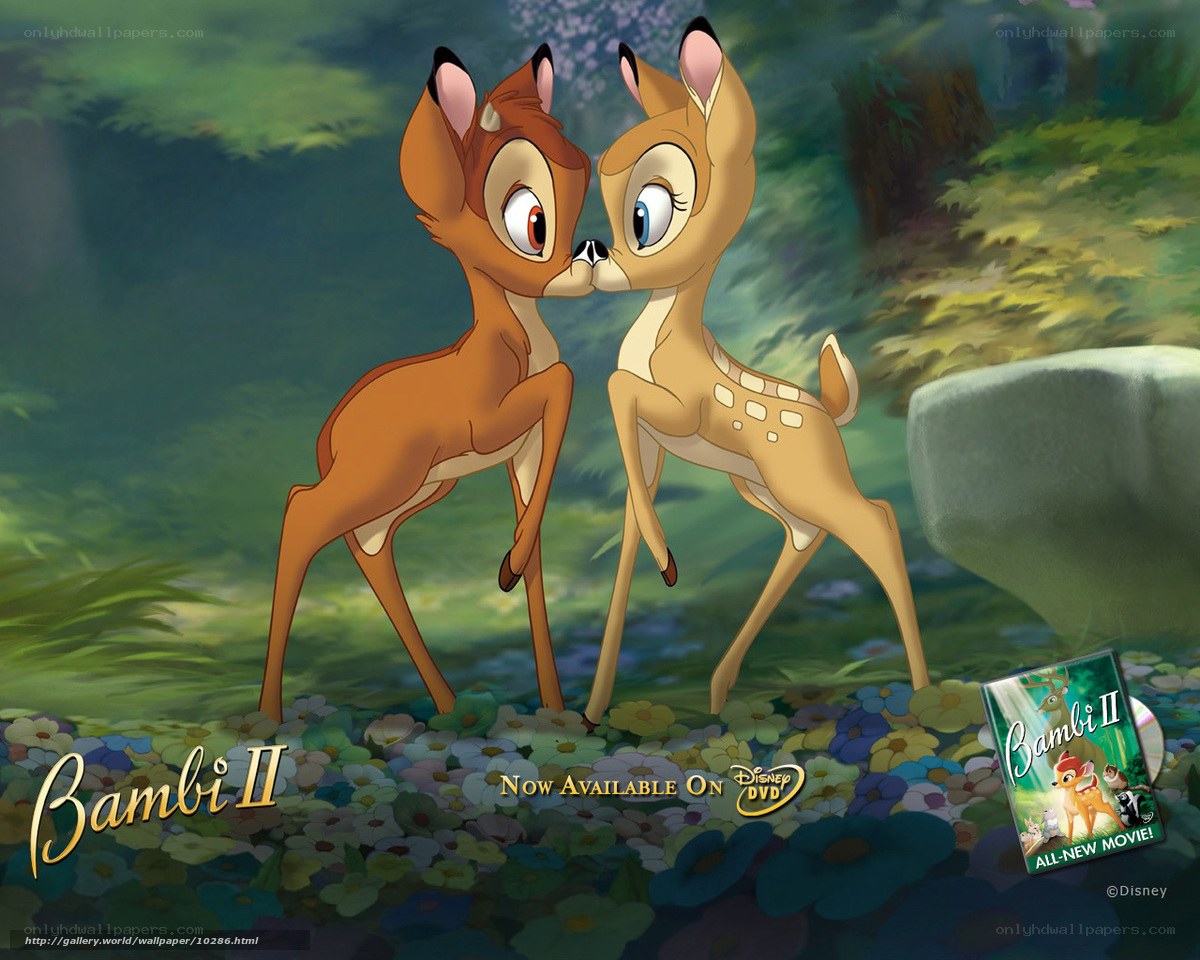 Bambi and Faline in the forest